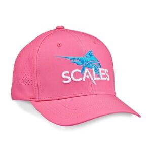 Scales Gear Marlin Club Hat Pink Snapback Performance Cap NWT